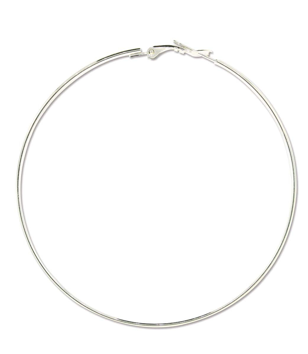 Silver Hoops - 1 pair- 70mm